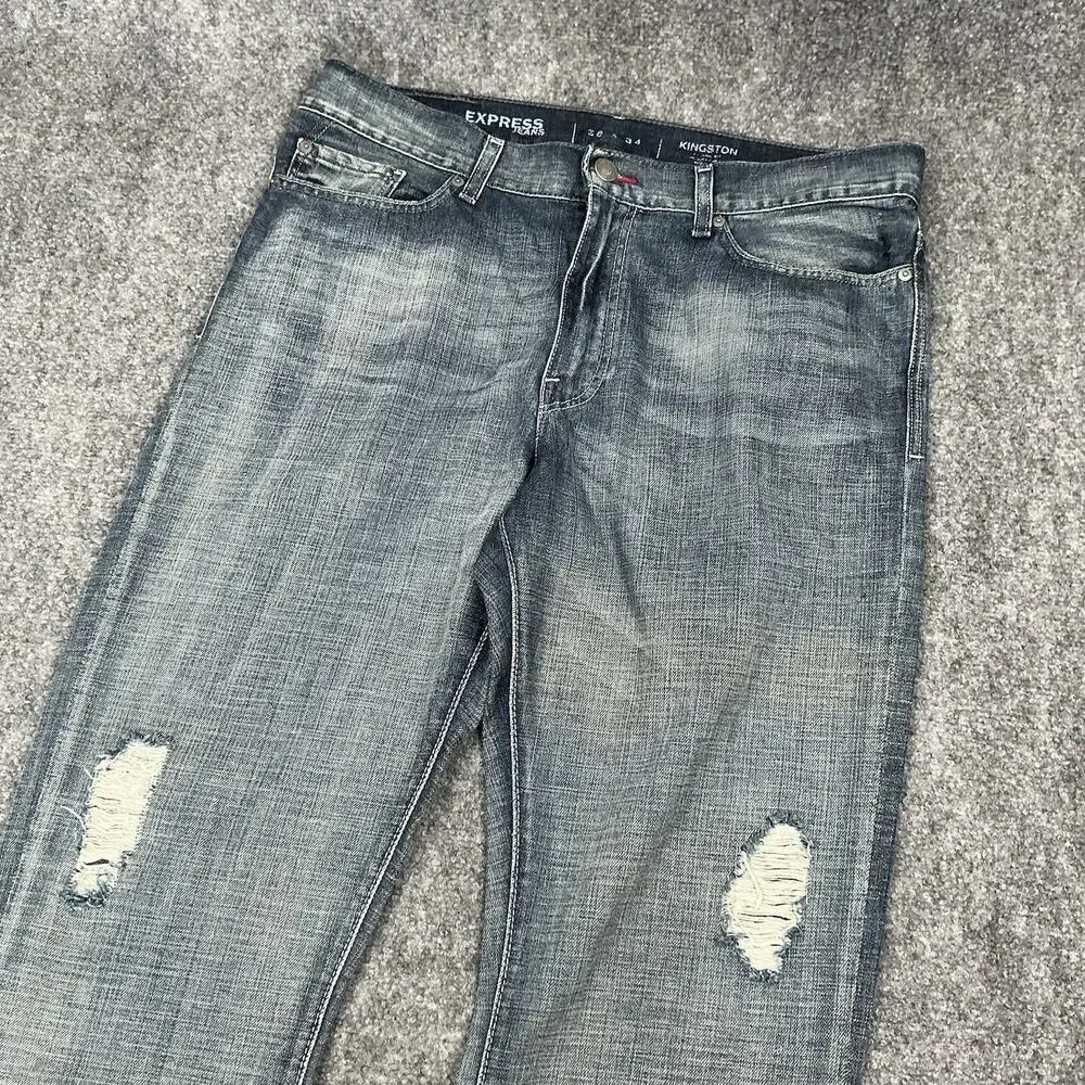 Express Jeans Bootcut Distressed Y2K Denim Size 36x34